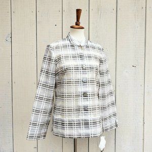NWT $139 Jones New York Linen Check Jacket Size 6